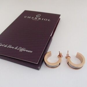 CHARRIOL Forever Icon Rose Gold & Silver Hoop Earrings
